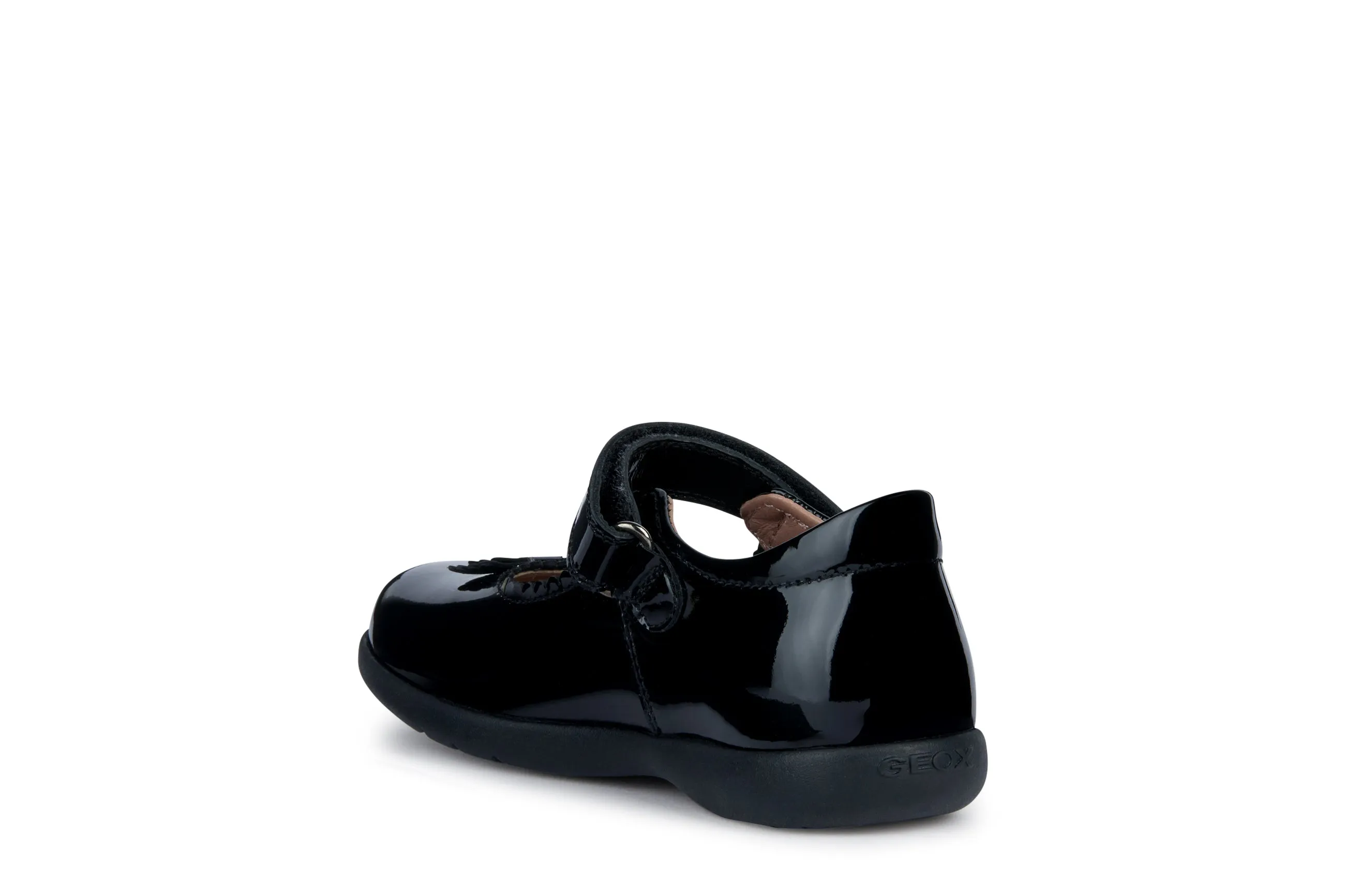 Geox Naimara Bow Girls Black Patent School Shoe