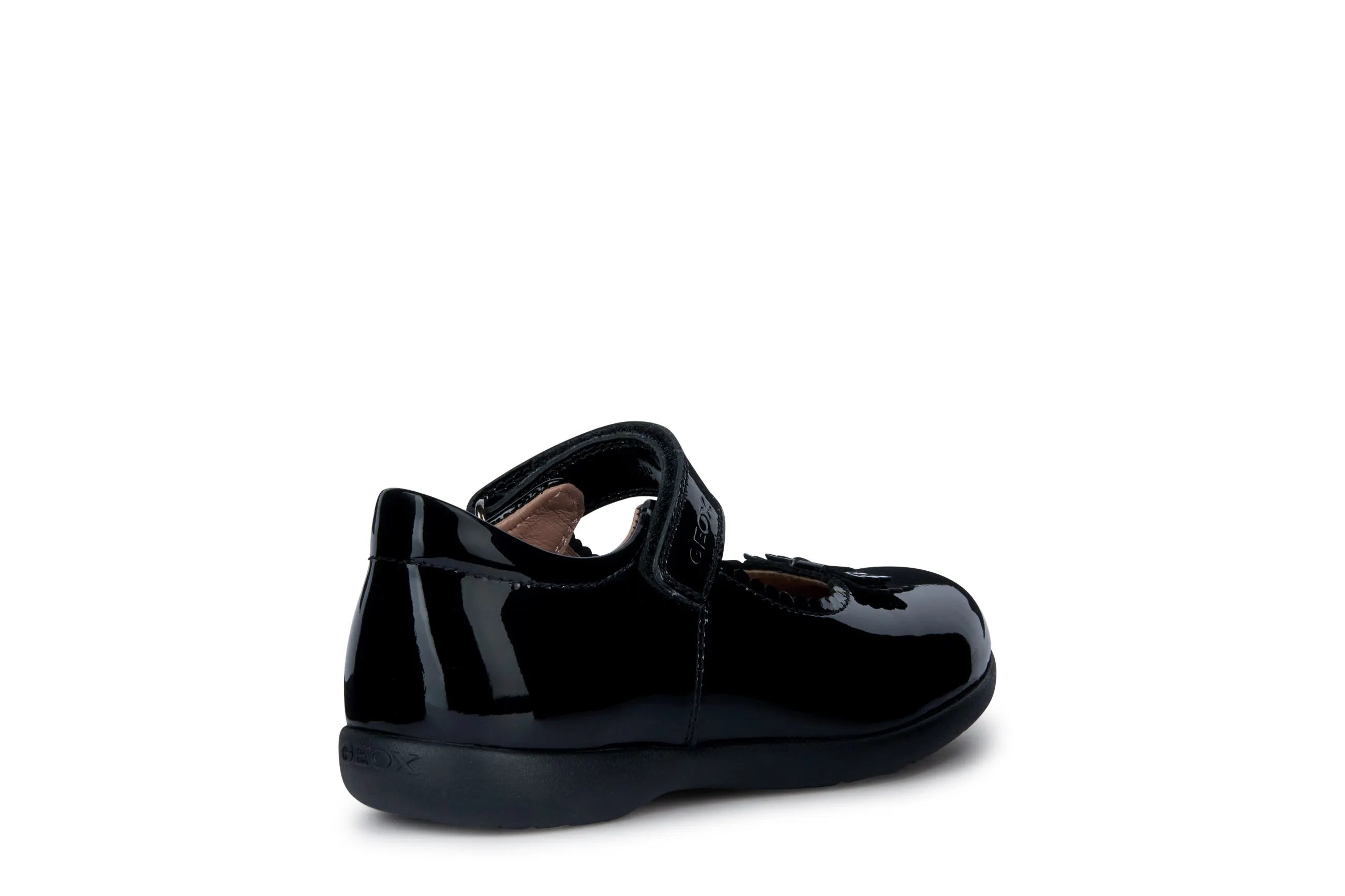 Geox Naimara Bow Girls Black Patent School Shoe