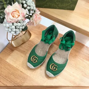 GG  Crochet platform Espadrilles Jade Green