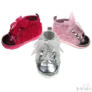 GIRLS SHINY PU ROSE TRAINERS: B1347