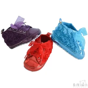 Girls Shiny PU Rose Trainers: B1348