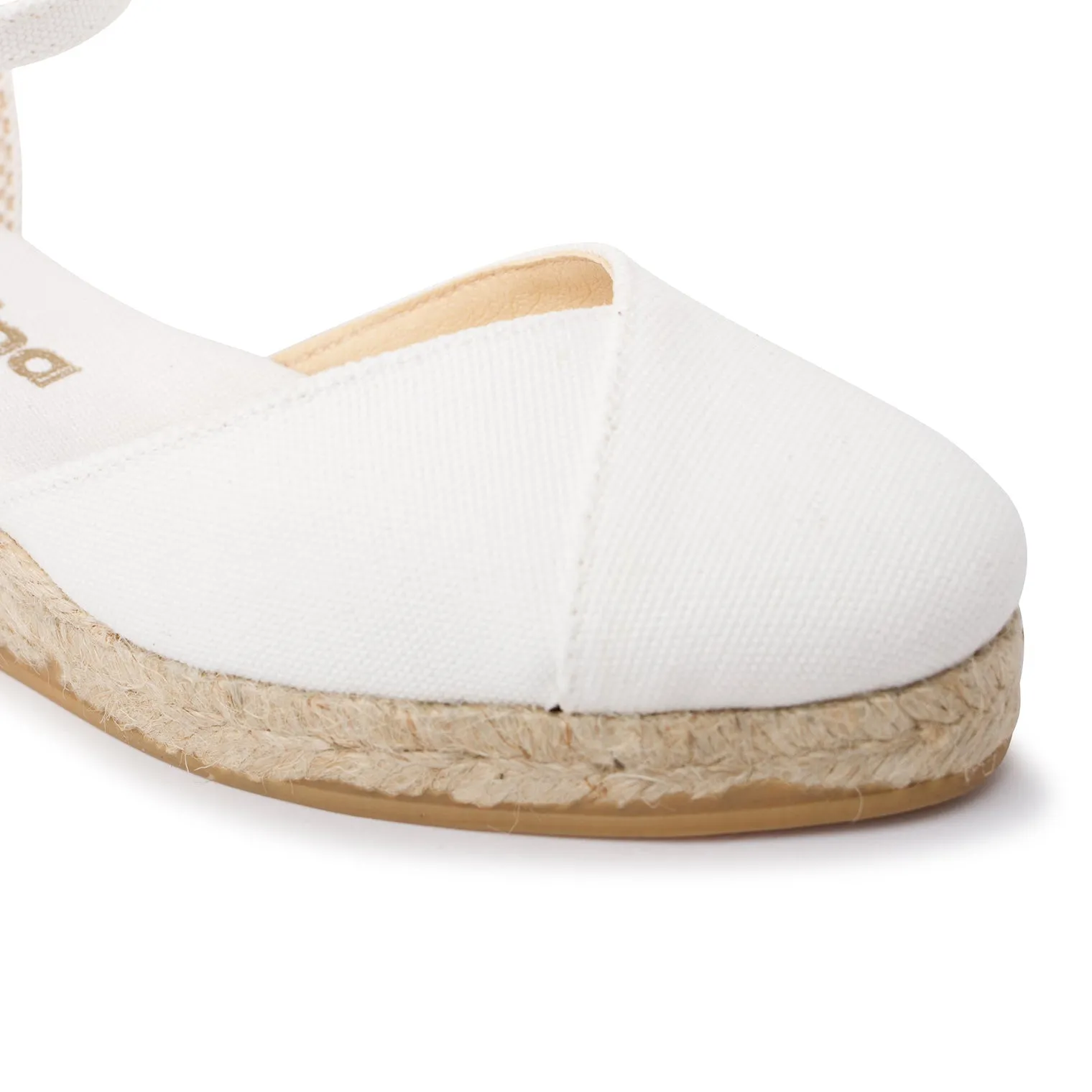 Girona Eco Canvas Vegan Espadrille Wedges - White