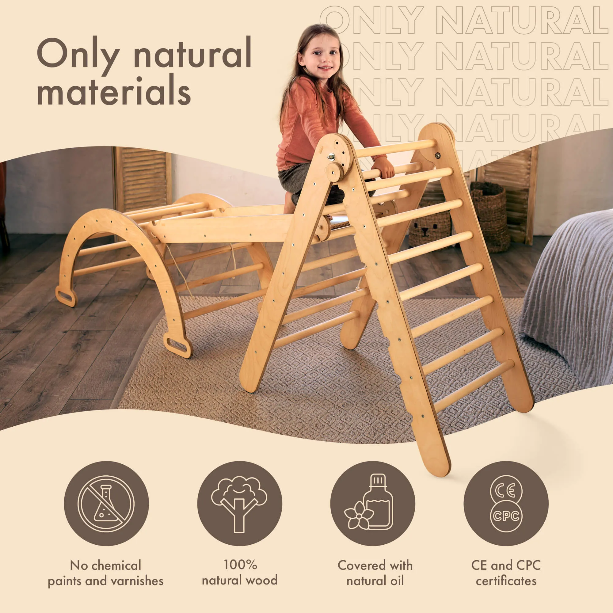 Goodevas 4 in 1 Montessori Climbing Frame Set