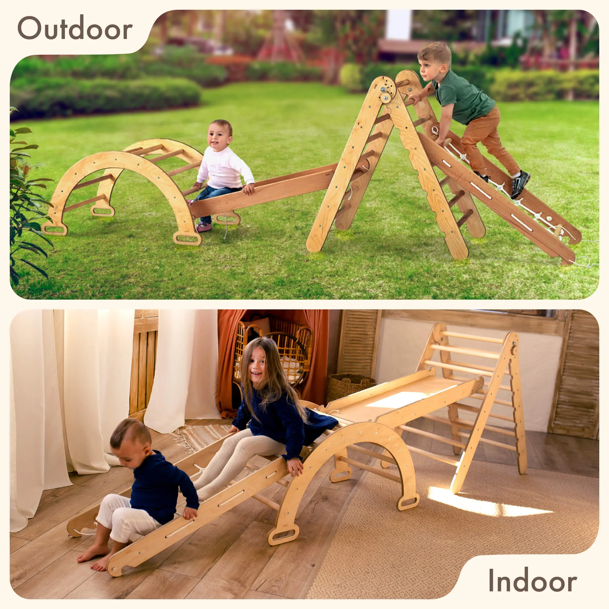 Goodevas 4 in 1 Montessori Climbing Frame Set