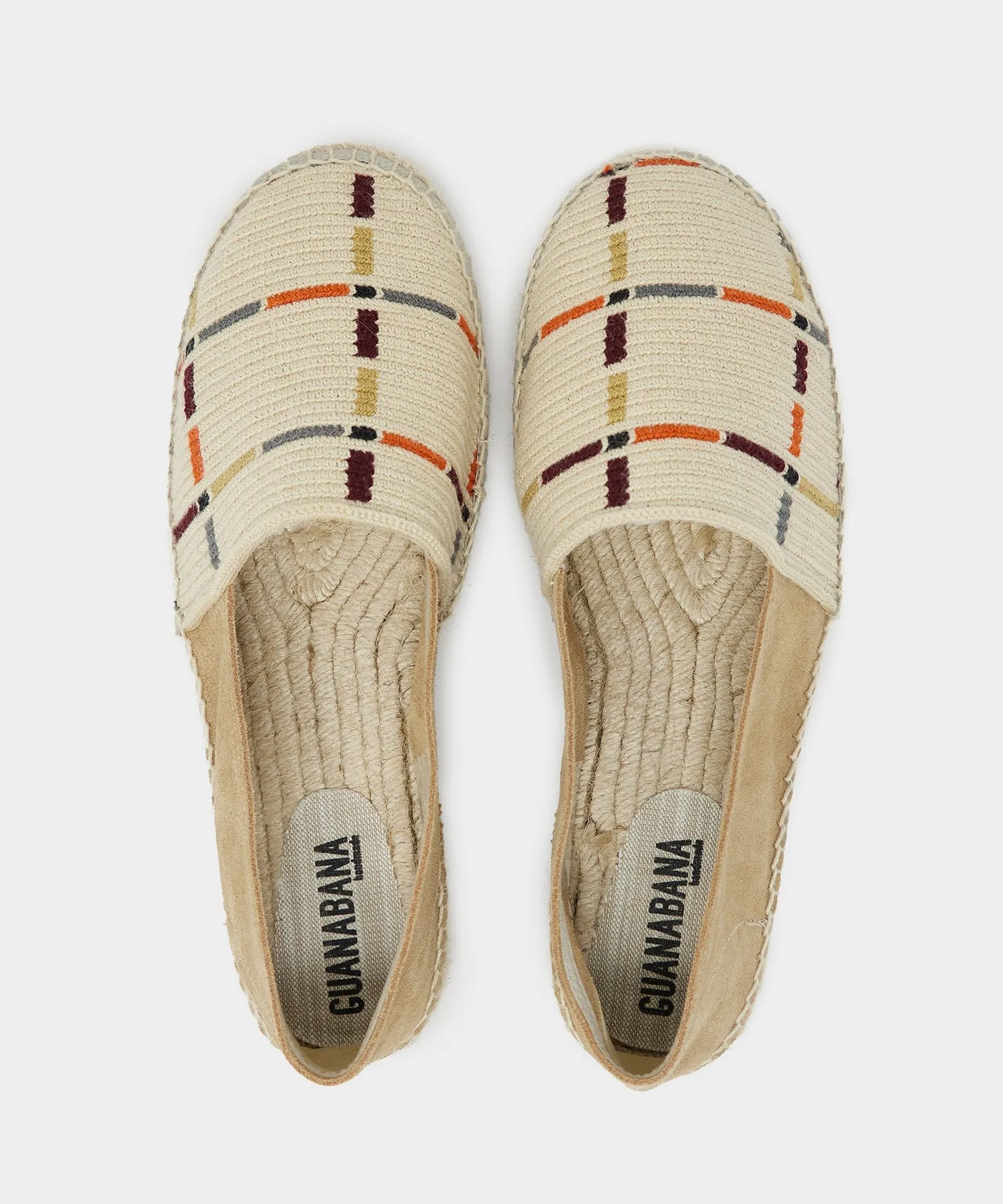 Guanábana Espadrilles In Beige Grid