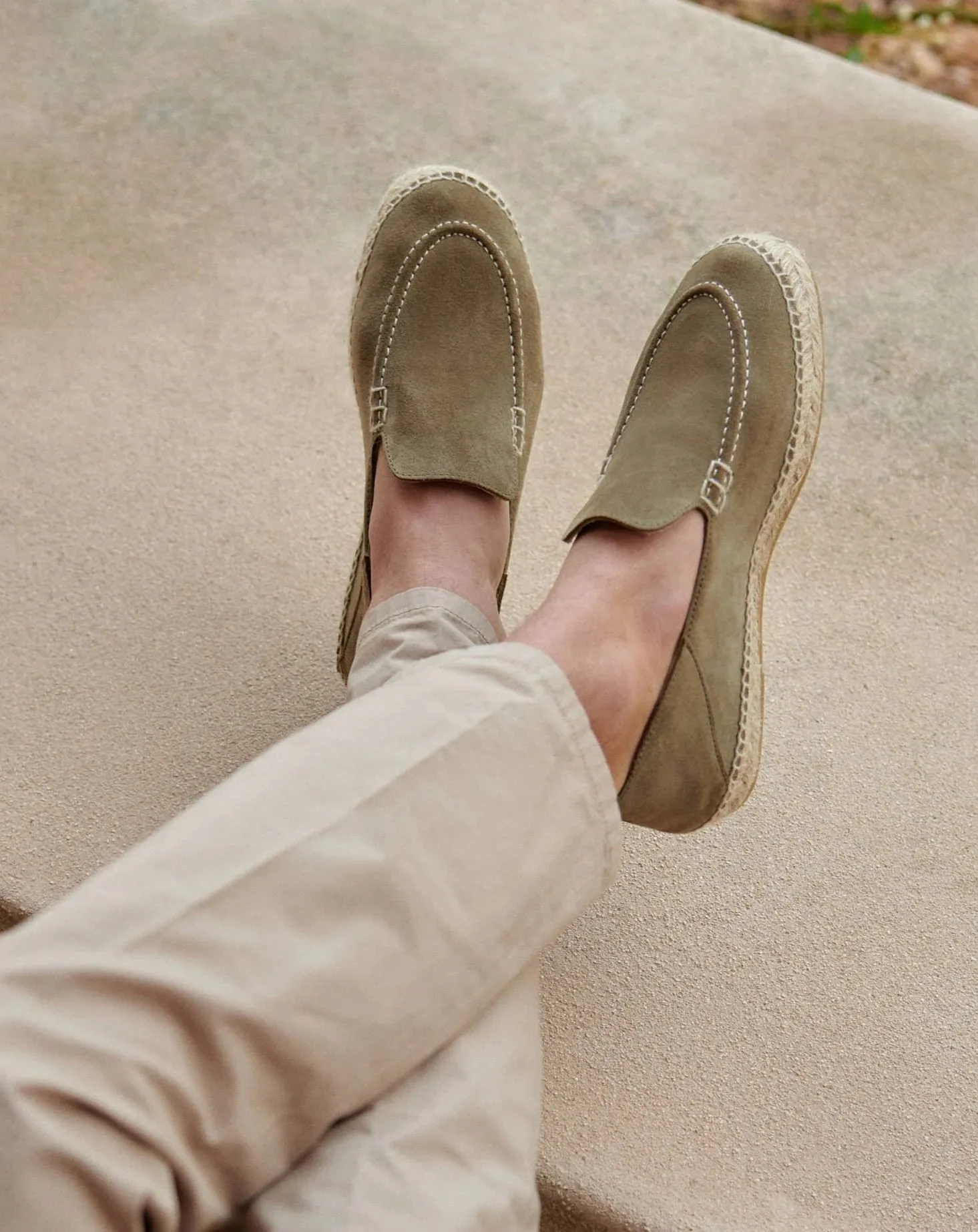 Hamptons Traveler Loafers Suede Espadrilles Forest