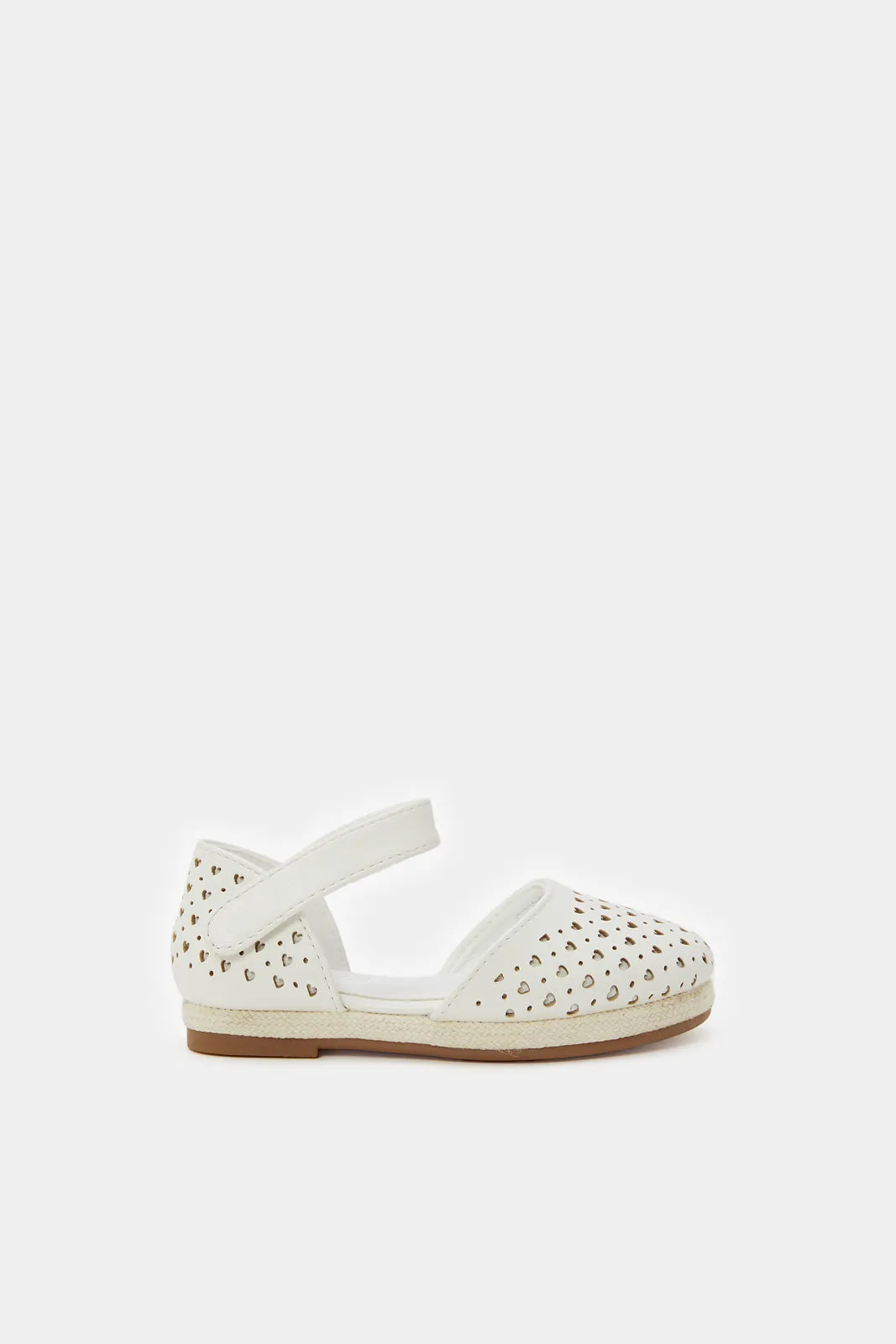 Infant Girls White Textured Espadrilles