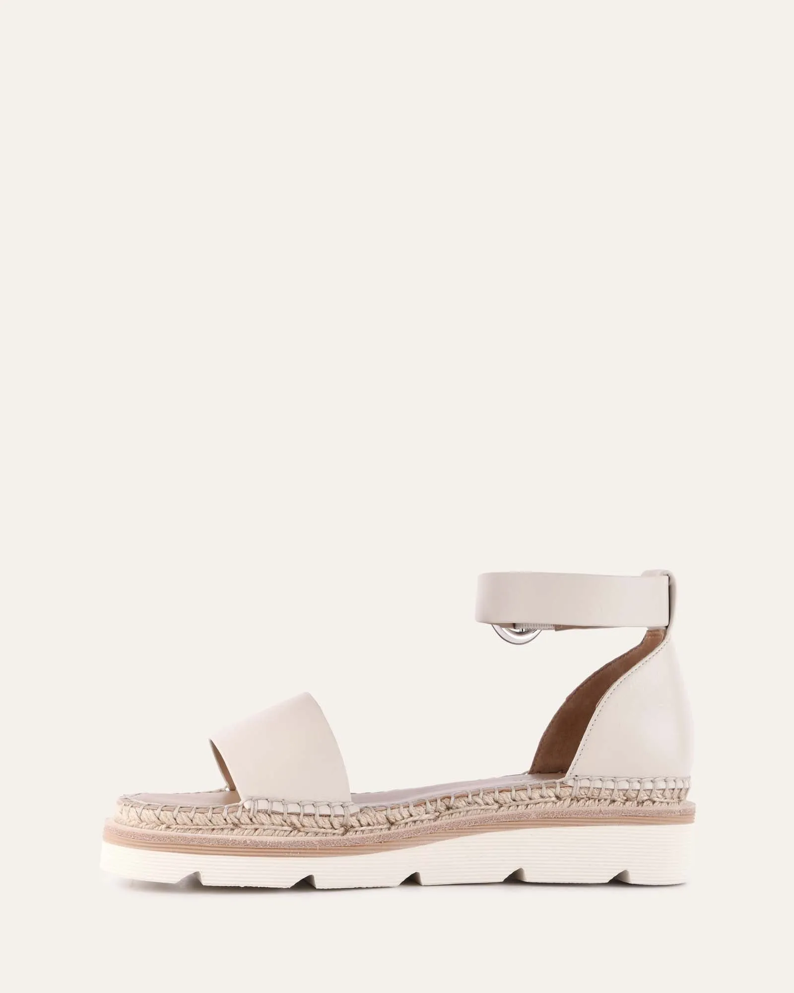 IVY FLAT SANDALS OFF WHITE LEATHER