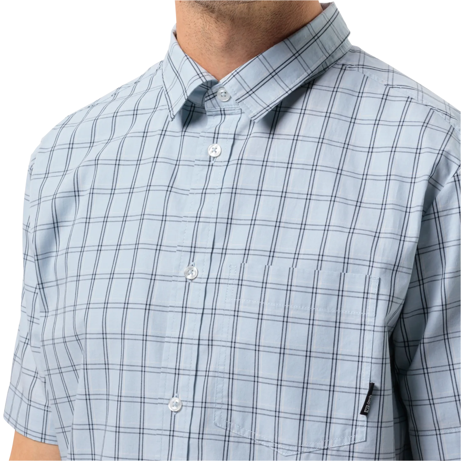 Jack Wolfskin Men&#x27;s Hot Springs Shirt Soft Blue Check | Buy Jack Wolfskin Men&#x27;s Hot Springs Shirt Soft Blue Check here | Outnorth