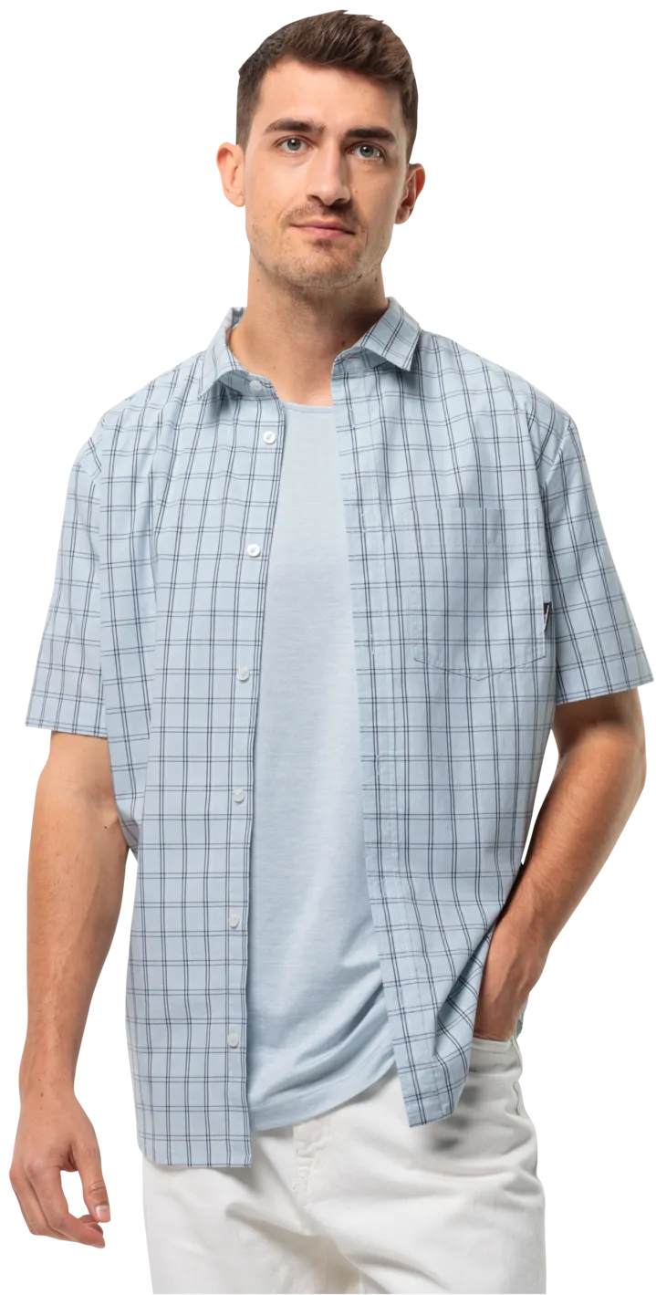 Jack Wolfskin Men&#x27;s Hot Springs Shirt Soft Blue Check | Buy Jack Wolfskin Men&#x27;s Hot Springs Shirt Soft Blue Check here | Outnorth