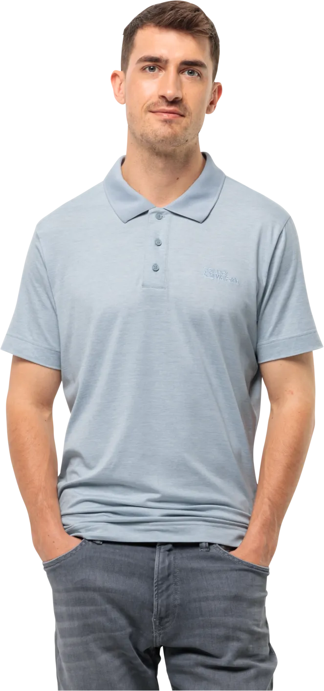 Jack Wolfskin Men&#x27;s Travel Polo Soft Blue | Buy Jack Wolfskin Men&#x27;s Travel Polo Soft Blue here | Outnorth