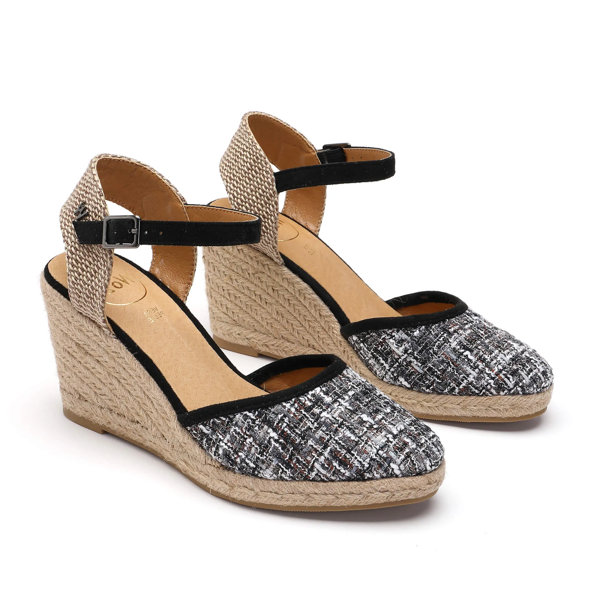 Joy Black Grey Espadrille