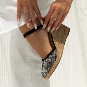 Joy Black Grey Espadrille