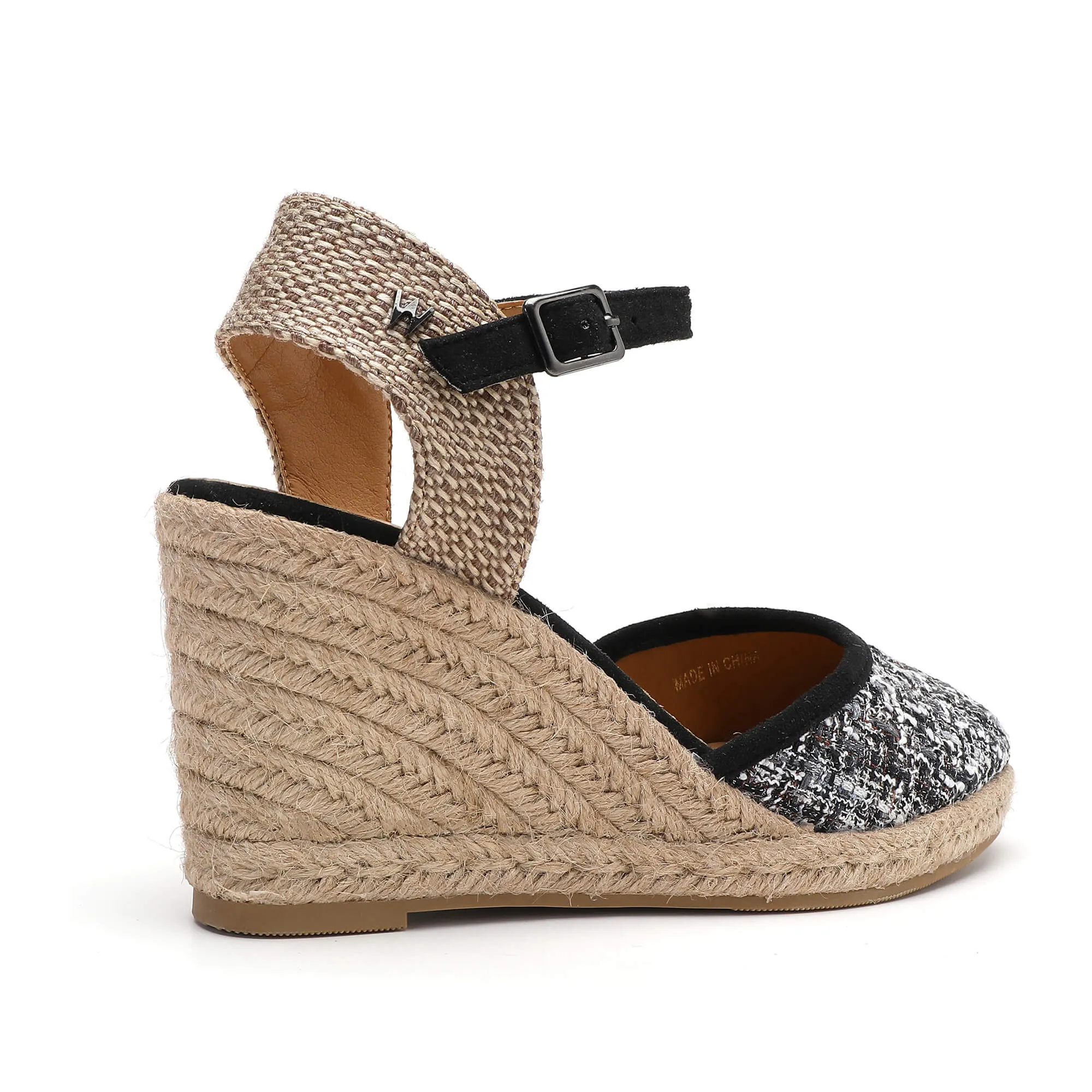 Joy Black Grey Espadrille