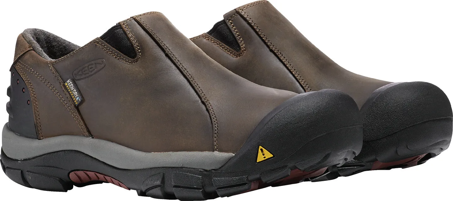 'Keen Outdoor' Men's Brixen Low 200GR WP Slip On - Slate Black / Madder Brown