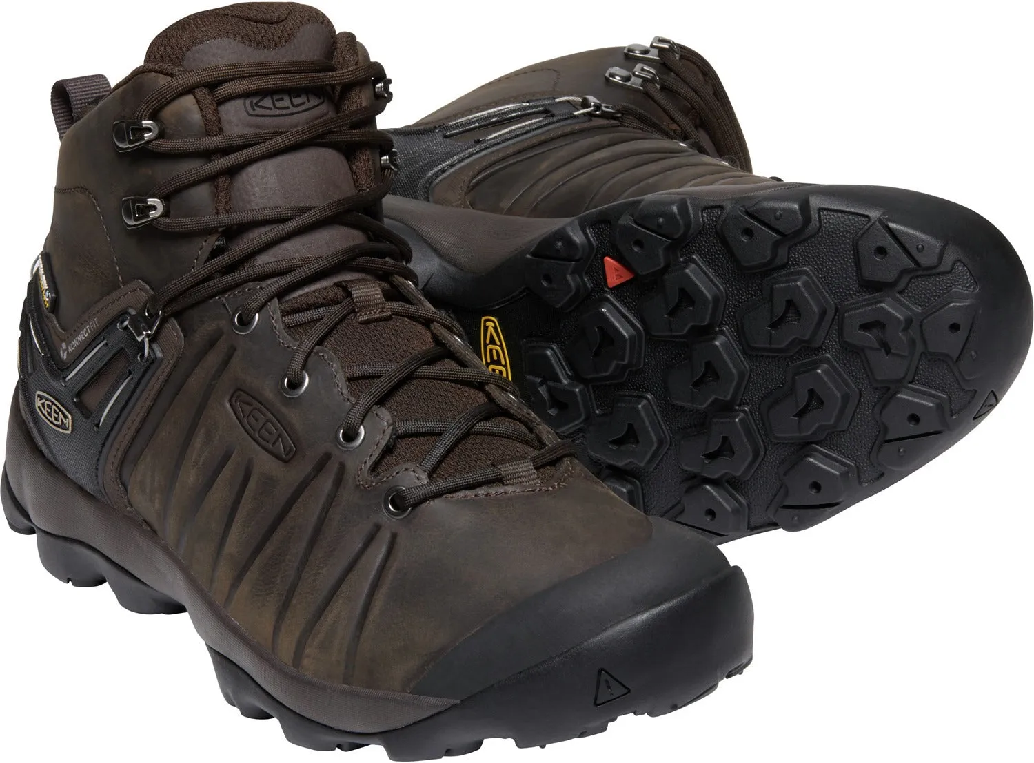 'Keen Outdoor' Men's Venture WP Leather Mid Hiker - Mulch / Black