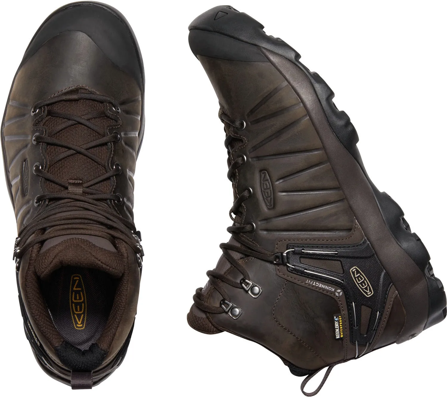 'Keen Outdoor' Men's Venture WP Leather Mid Hiker - Mulch / Black