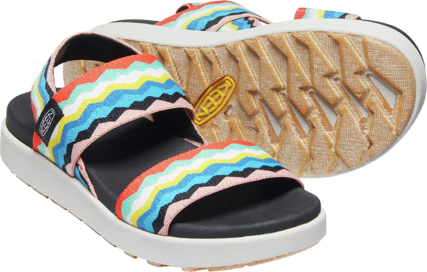 'Keen Outdoor' Women's Elle Backstrap Sandal - Black / Peach Pearl