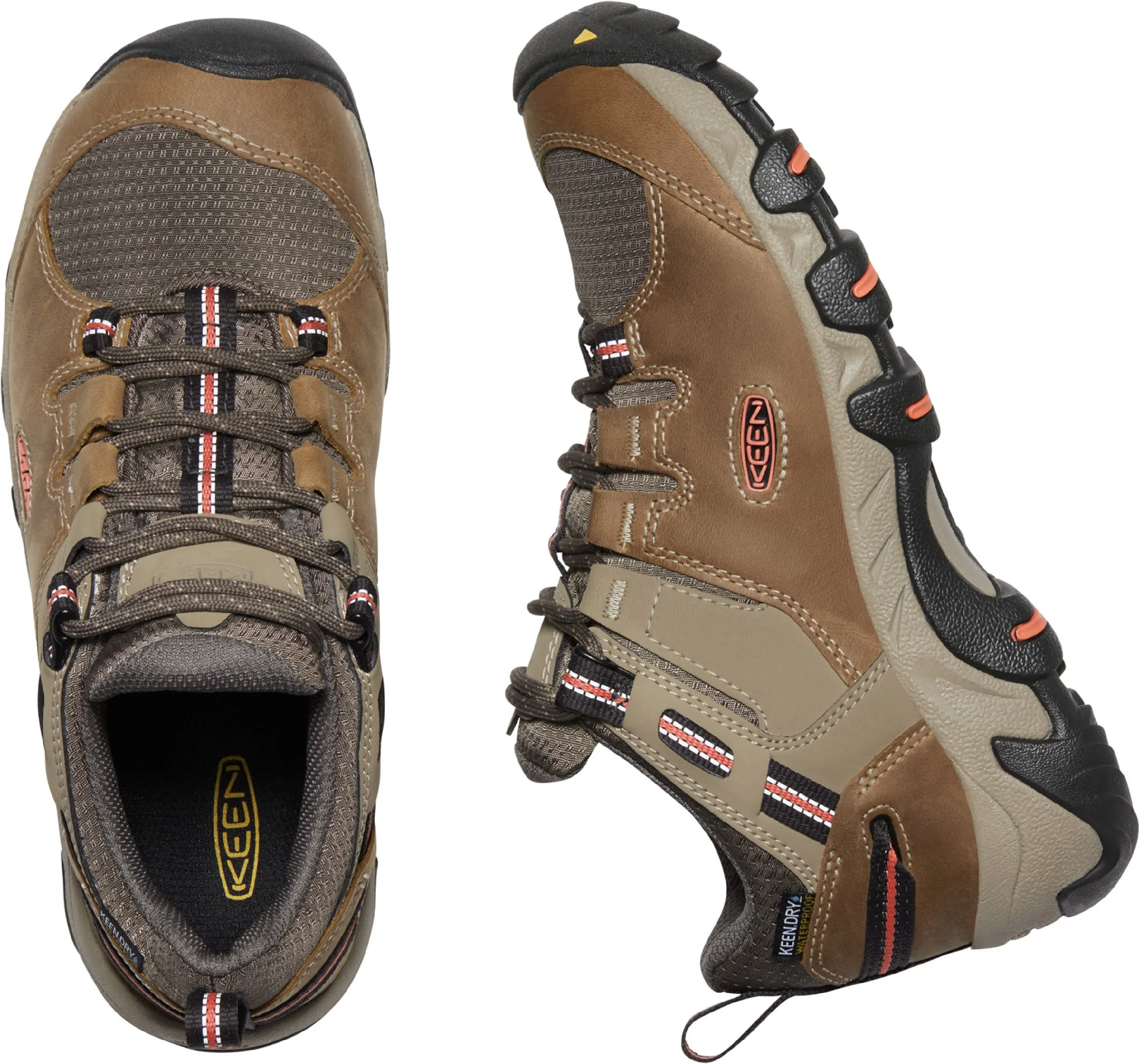 'Keen Outdoor' Women's Steens WP Leather Low Hiker - Timberwolf / Coral