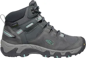 'Keen Outdoor' Women's Steens WP Leather Mid Hiker - Steel Grey / Ocean Wave