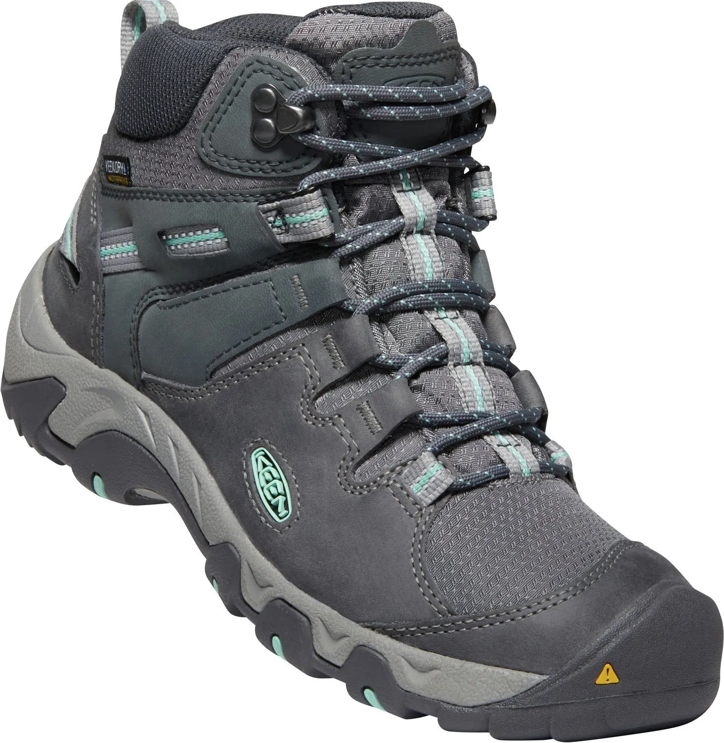 'Keen Outdoor' Women's Steens WP Leather Mid Hiker - Steel Grey / Ocean Wave