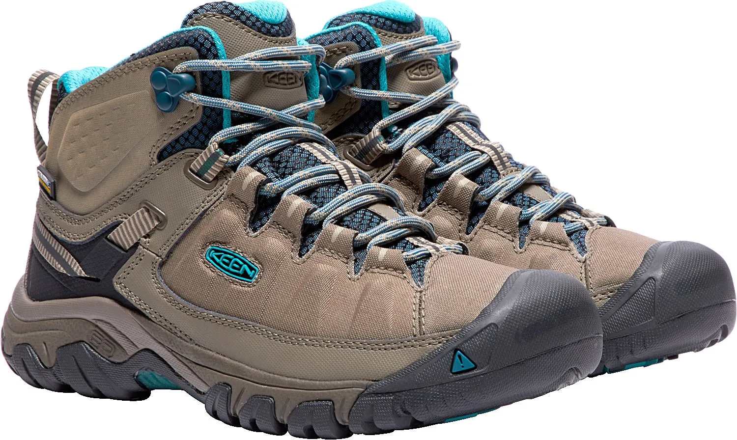 'Keen Outdoor' Women's Targhee EXP WP Mid Hiker - Brindle / Blue Coral