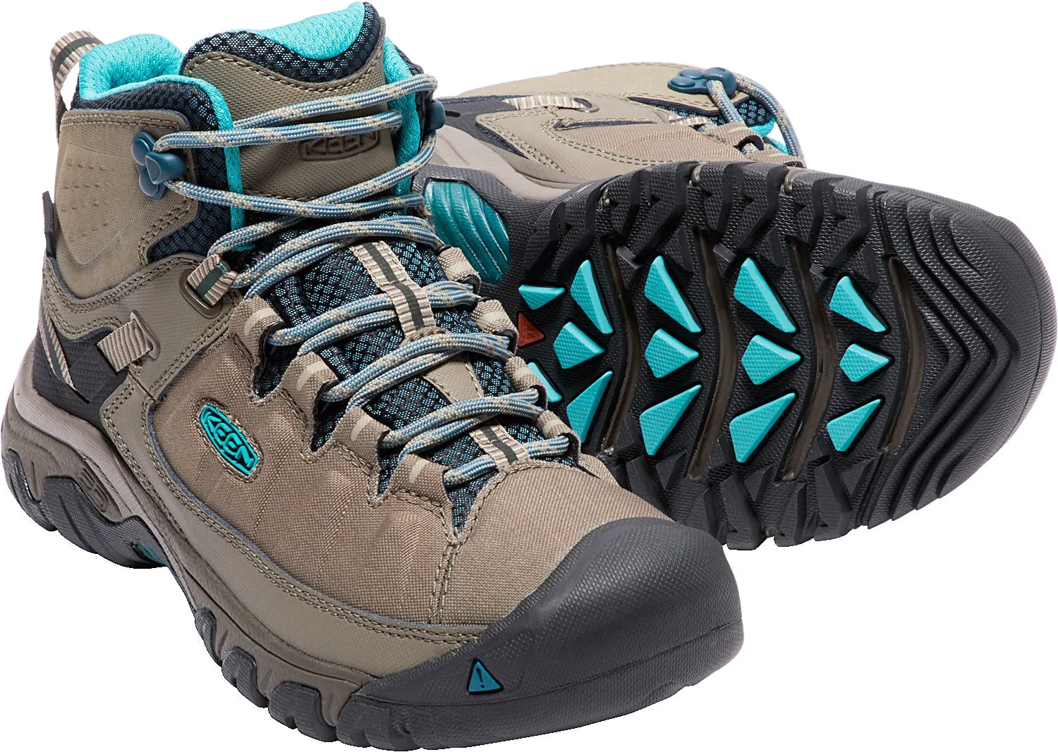 'Keen Outdoor' Women's Targhee EXP WP Mid Hiker - Brindle / Blue Coral