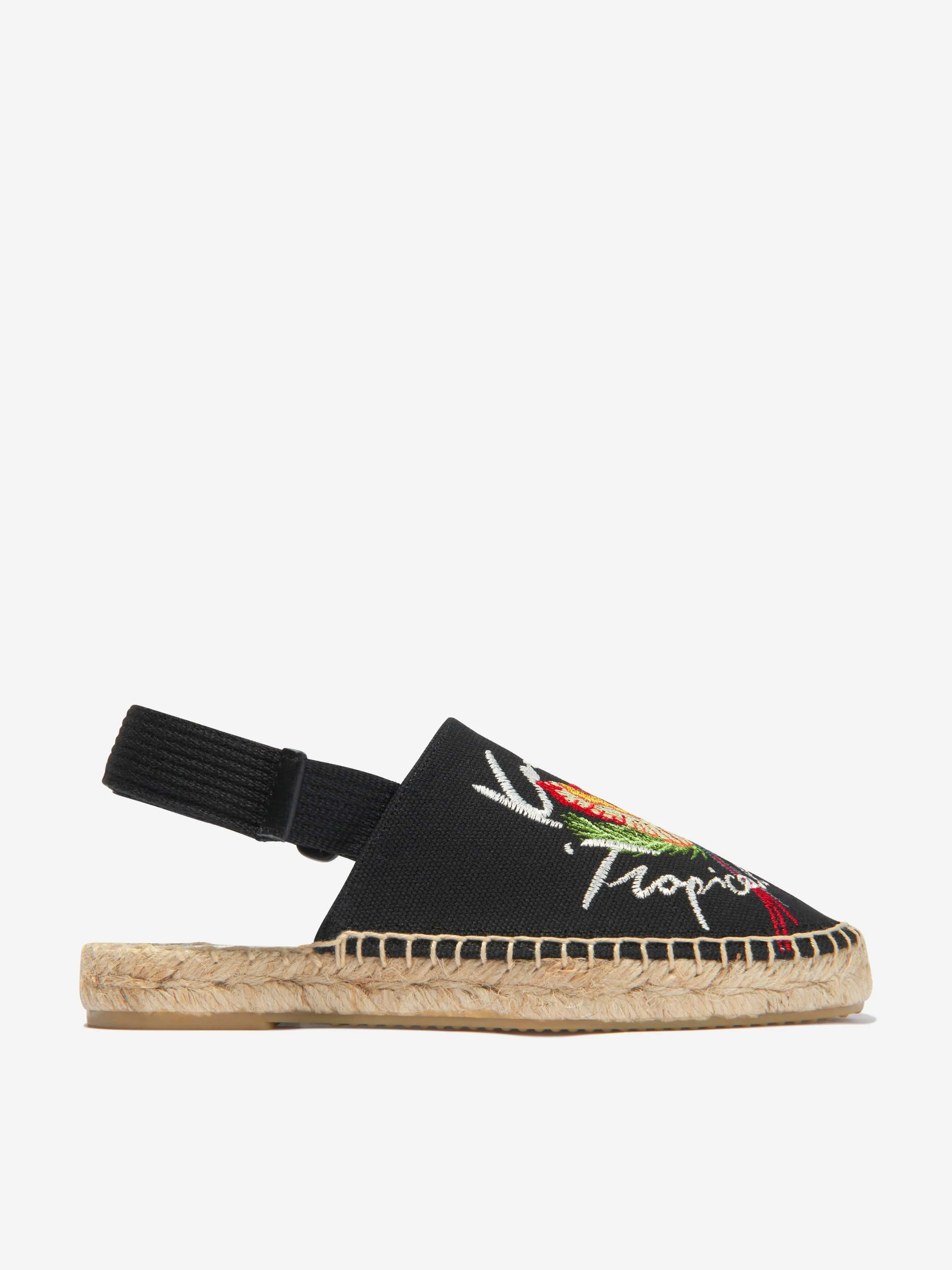 KENZO Girls Cotton Canvas Tropical Espadrilles