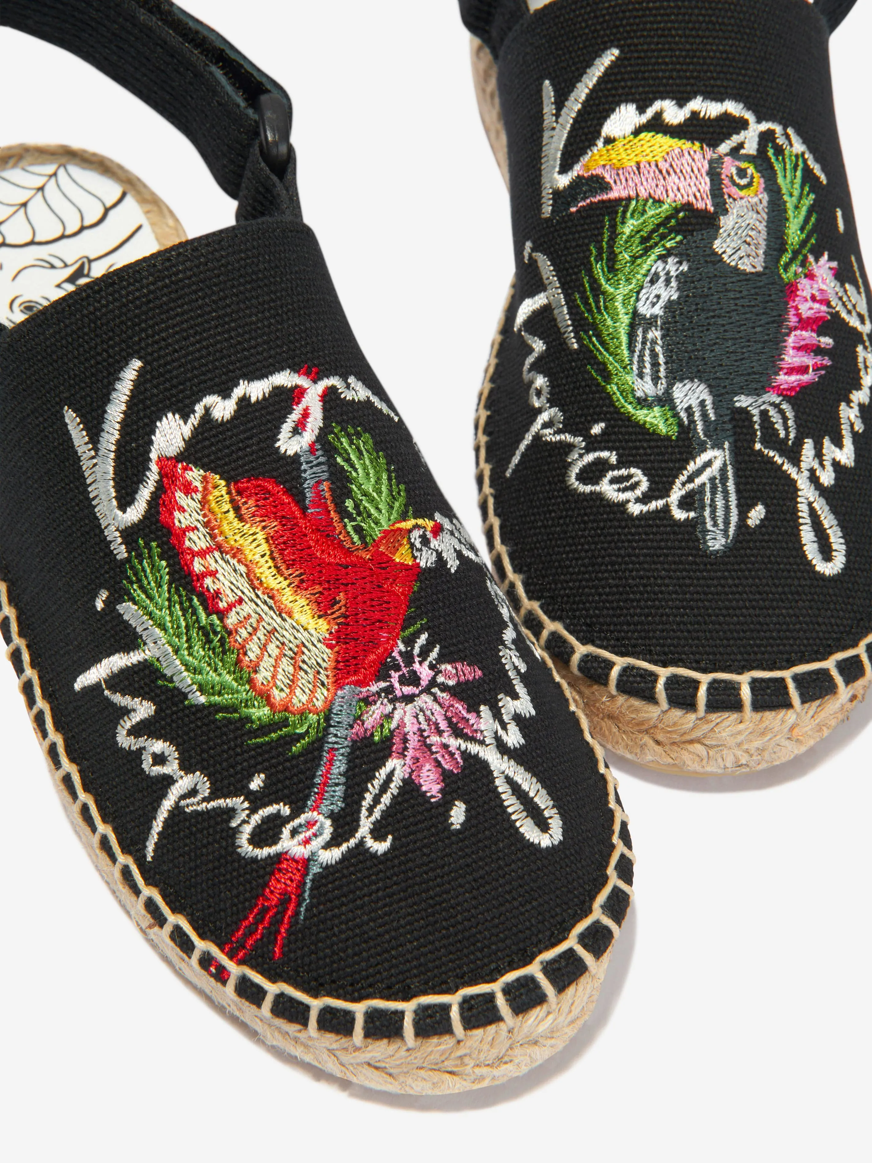 KENZO Girls Cotton Canvas Tropical Espadrilles