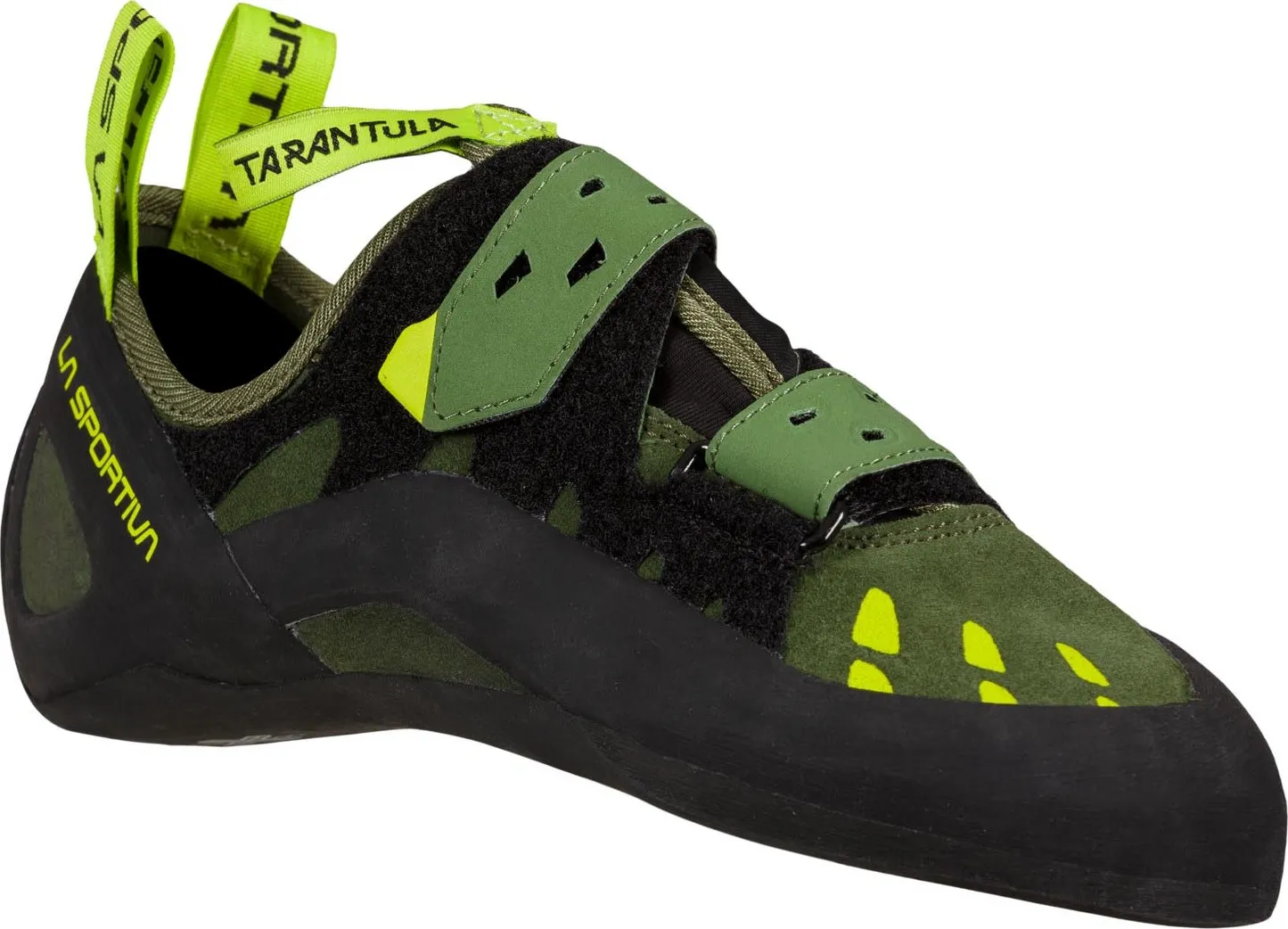 La Sportiva Unisex Tarantula Climbing Shoes Olive/Neon | Buy La Sportiva Unisex Tarantula Climbing Shoes Olive/Neon here | Outnorth