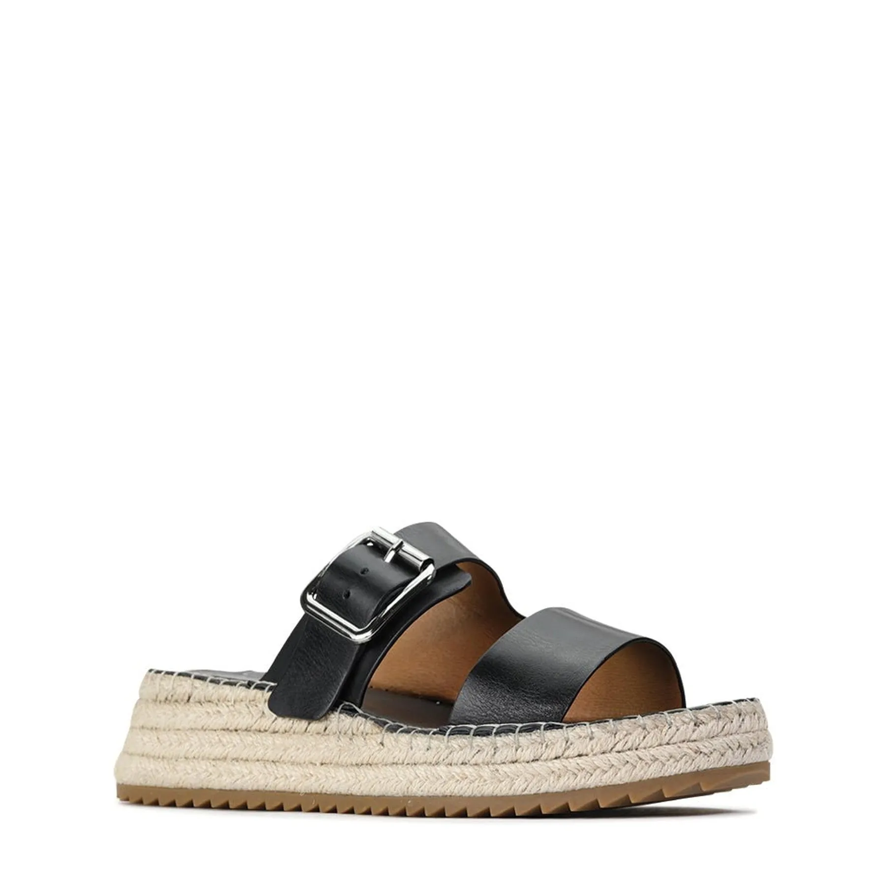 LAROSSA LEATHER ESPADRILLE SLIDE