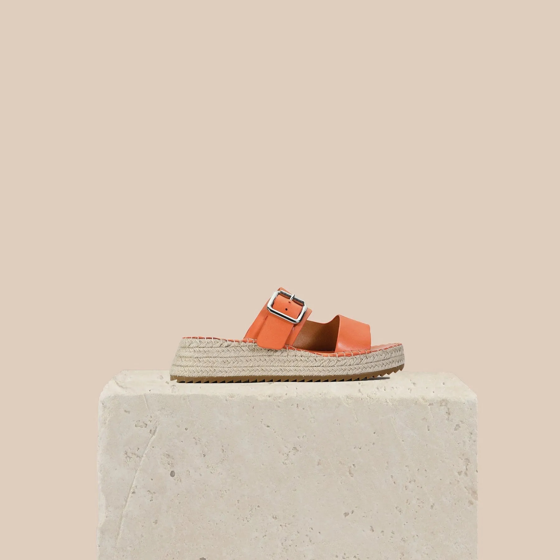 LAROSSA LEATHER ESPADRILLE SLIDE