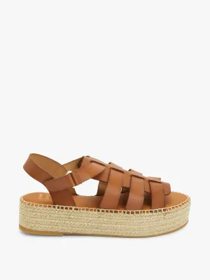 Leather Fisherman espadrilles in tan