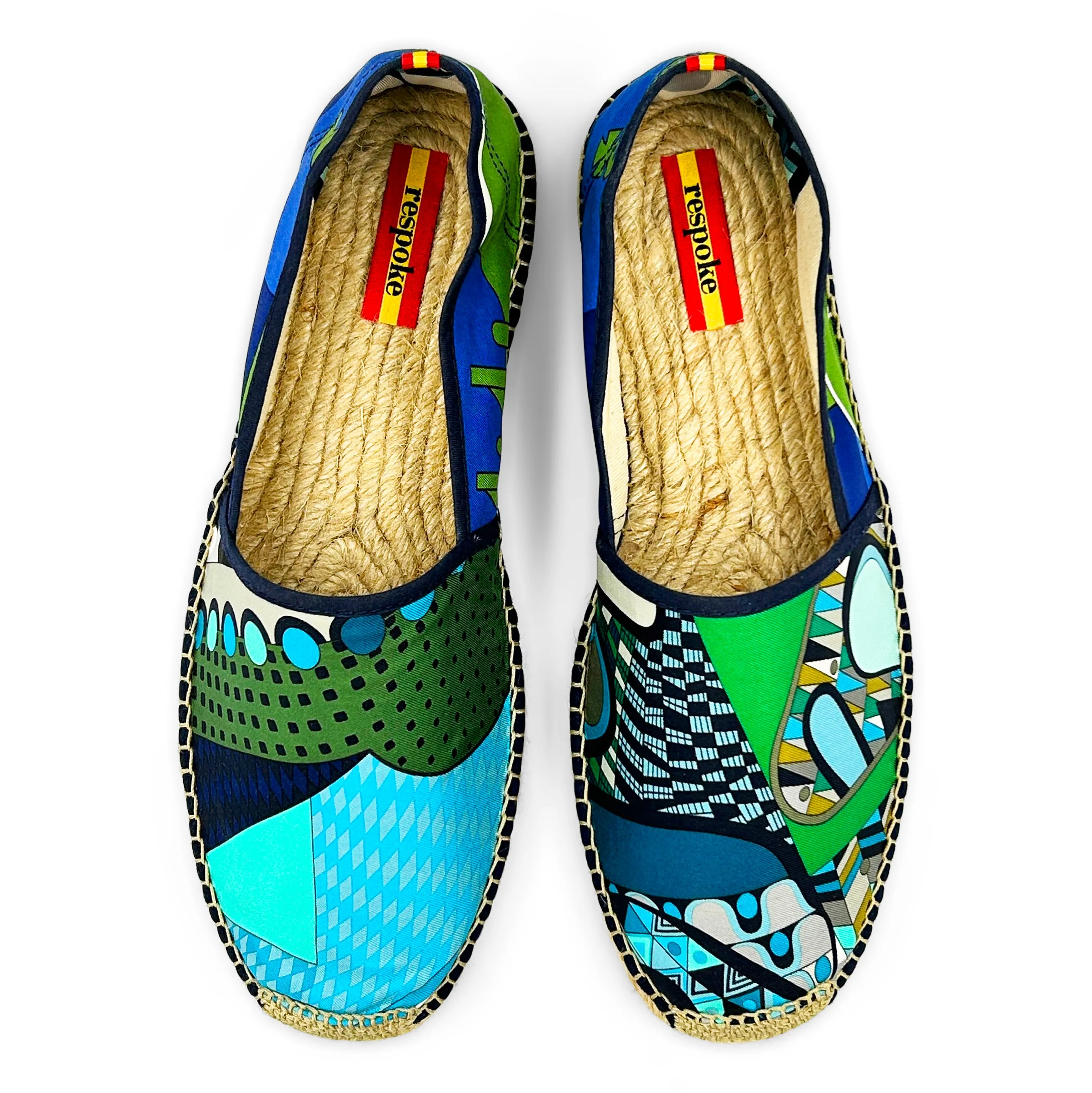 MAURO Green/Blue Classic Espadrilles