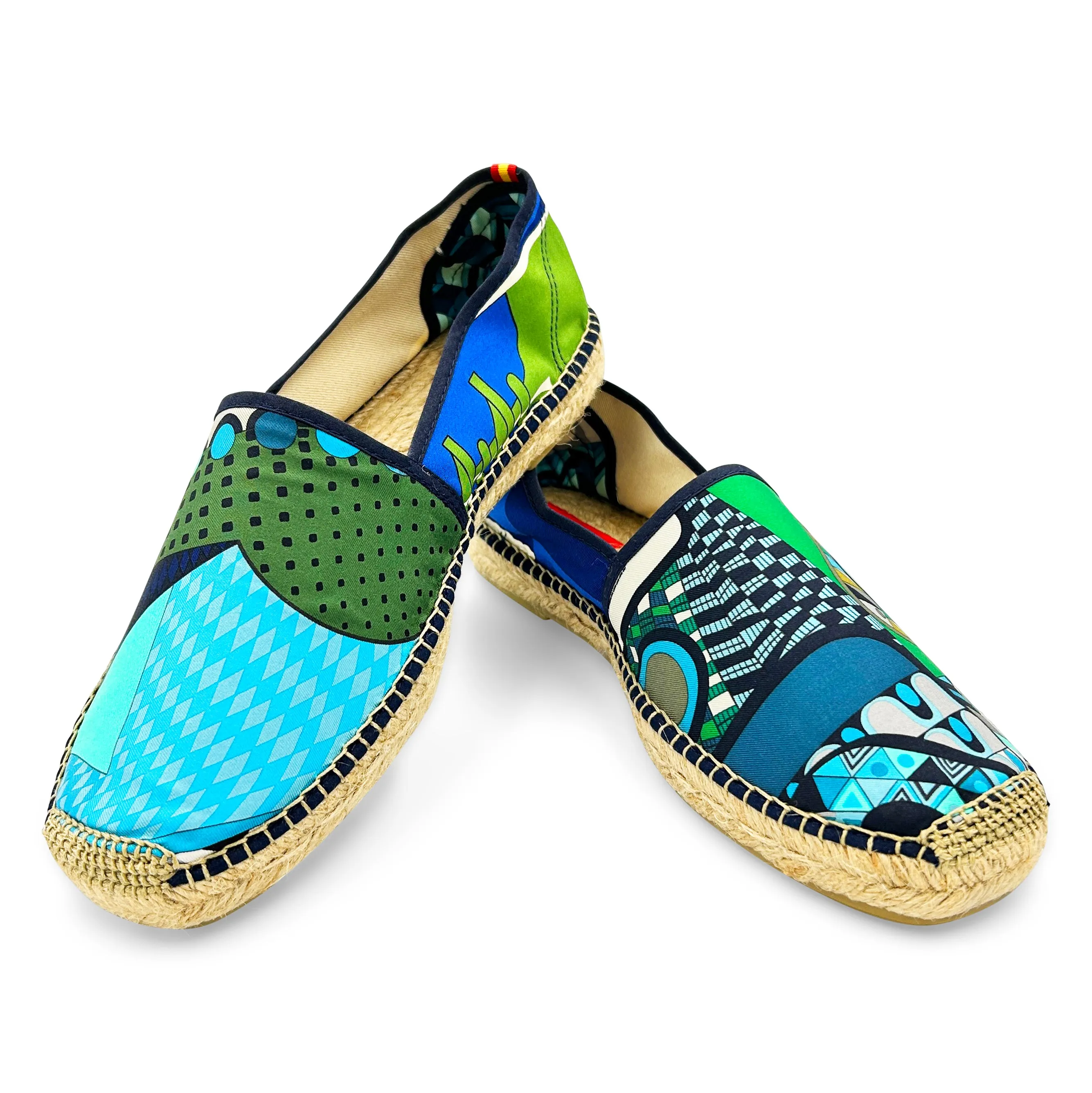 MAURO Green/Blue Classic Espadrilles