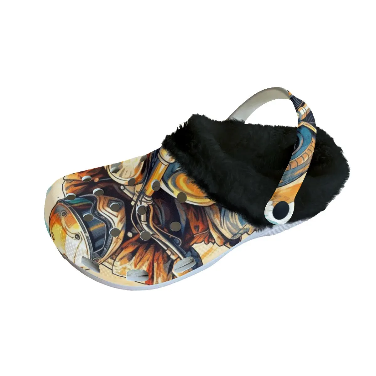 Mc#5 Men's Classic Clogs with Fleece motorcycles design