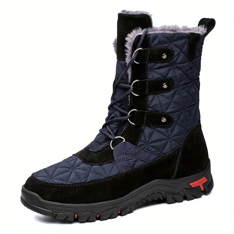 Men's Snow Boots, Warm-Keeping Cotton High-Top Lace-Up Comfortable Hiking Shoes