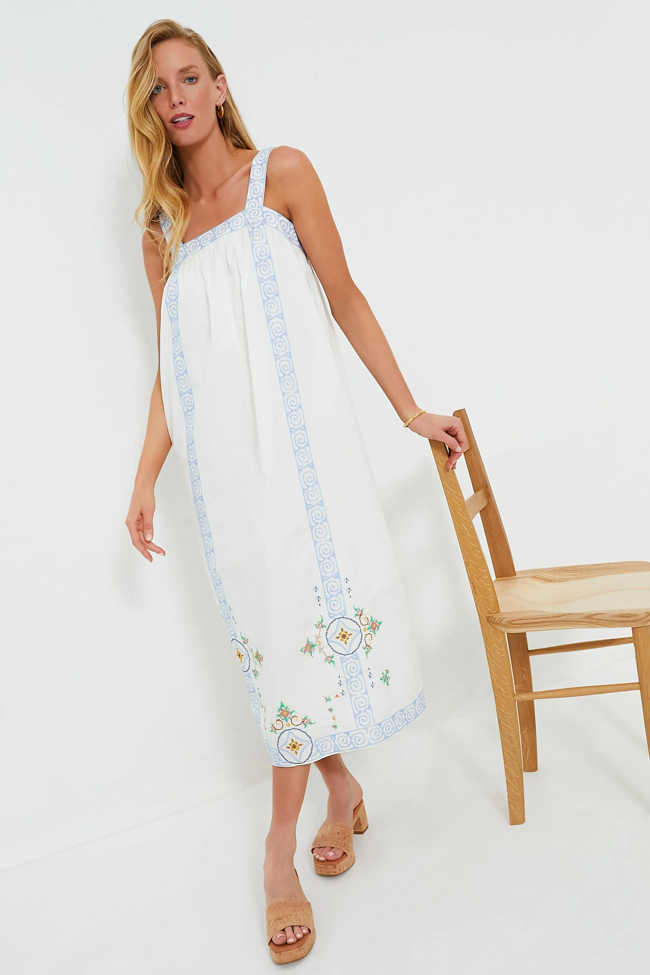 Mosaic Embroidery Sailor Dress