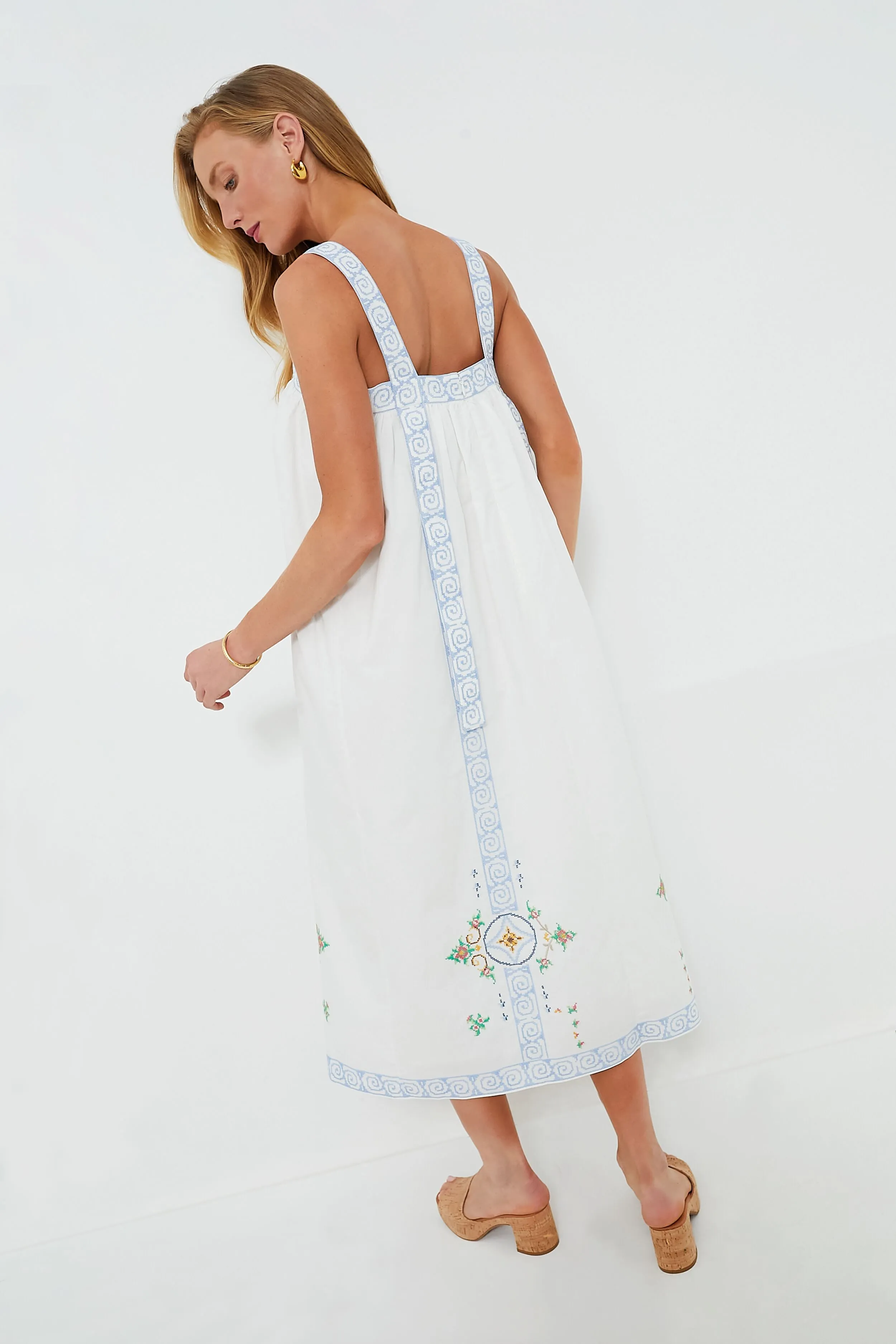 Mosaic Embroidery Sailor Dress