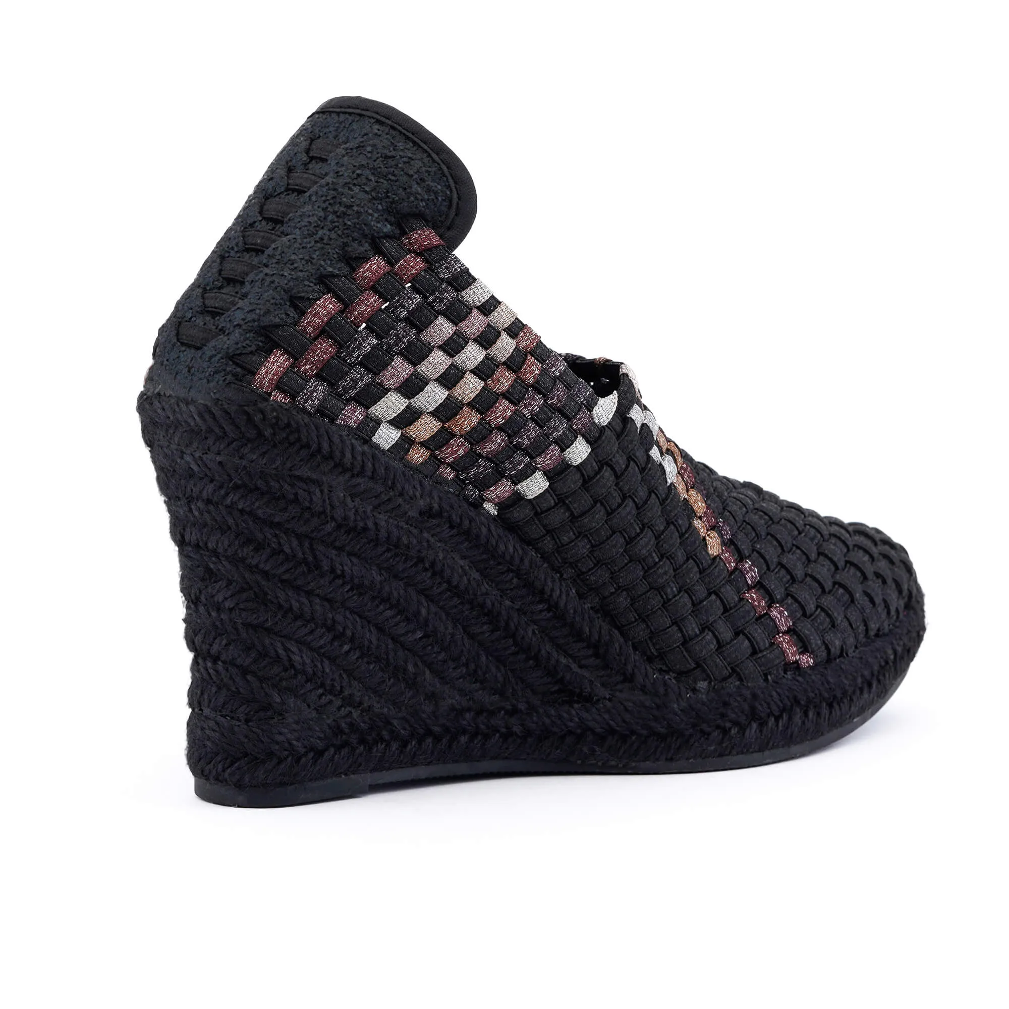 Nairobi Black & Multi Bronze Espadrilles