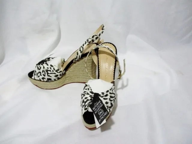 NEW CHARLOTTE OLYMPIA MELODY WEDGE HEEL Shoe 36 6 LEOPARD Espadrille