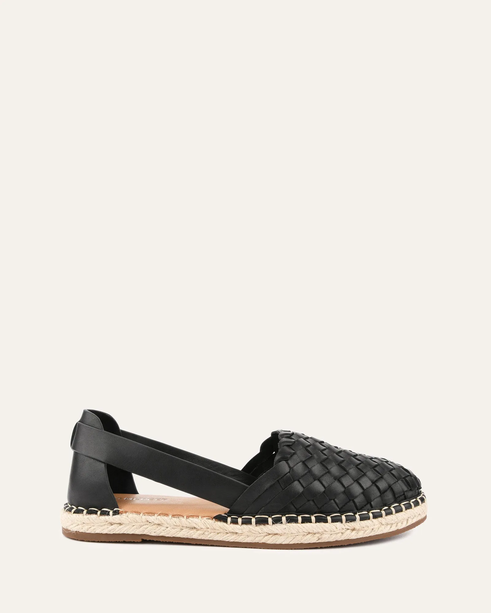 OPAL FLAT ESPADRILLES BLACK LEATHER