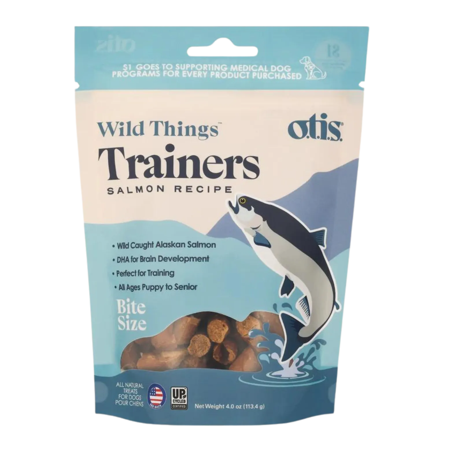 Otis Wild Things Salmon Recipe Trainers Dog Treats 4 oz