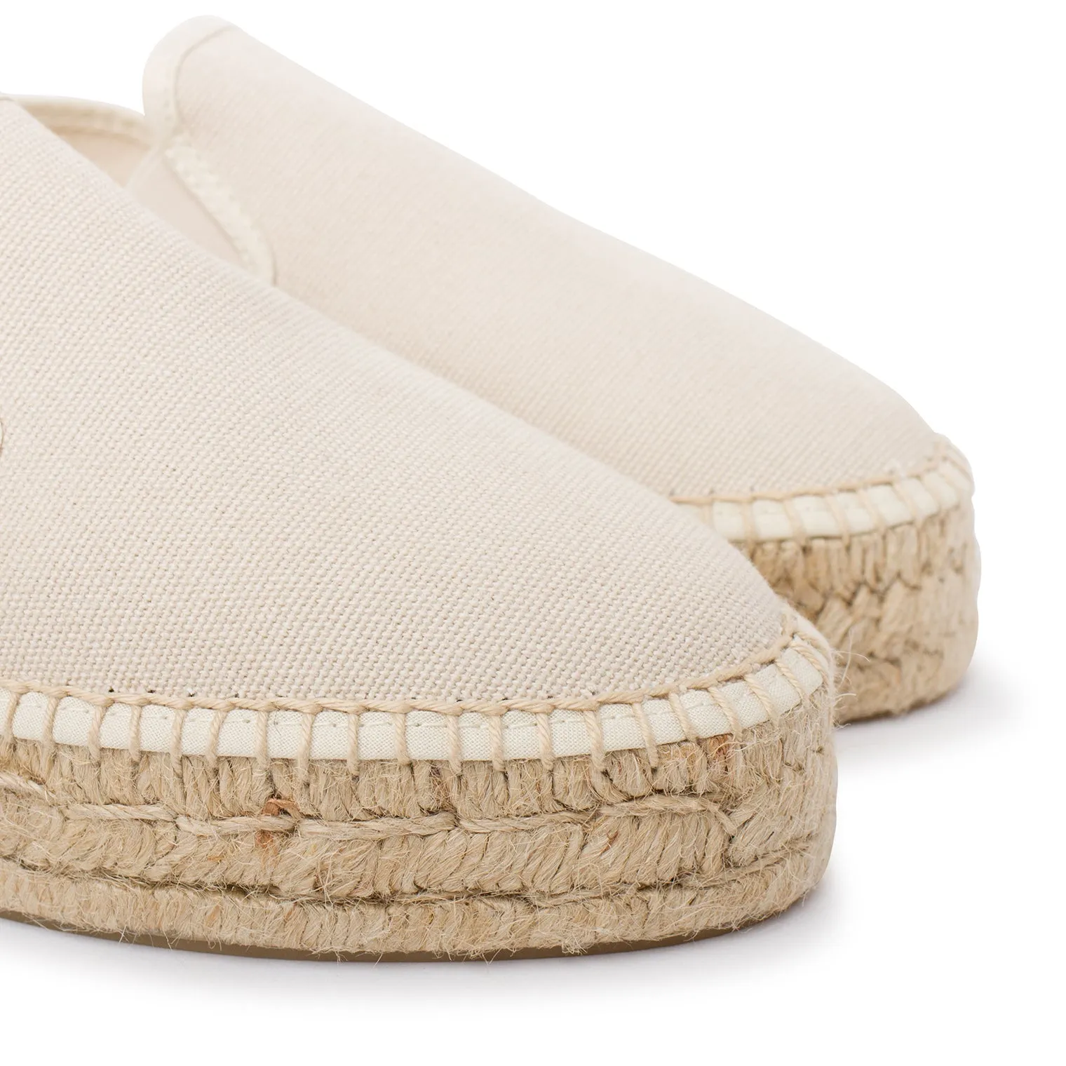 Palma Canvas Espadrille Platform Slip On - Beige