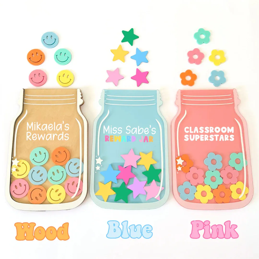 Personalized Reward Jar and Tokens, Positive Behavior Chart for Classroom, Stars Reward Jar for KidsThe Star Jar Behavior Chart for Kids at Home PY14