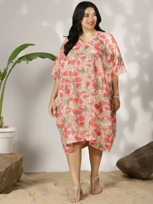 PinkFloral Cotton LoungeDress