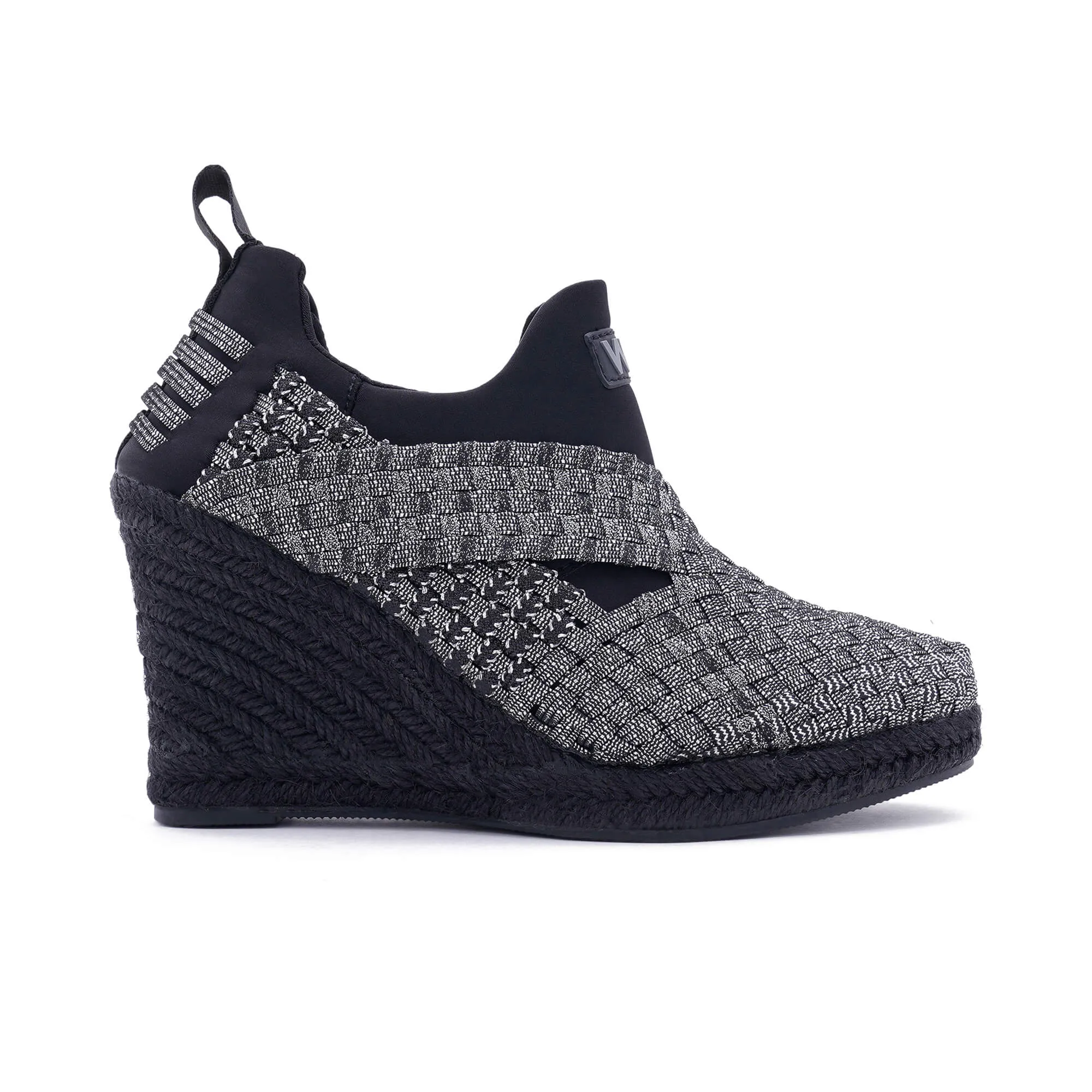 Portofino Silver Black Espadrilles