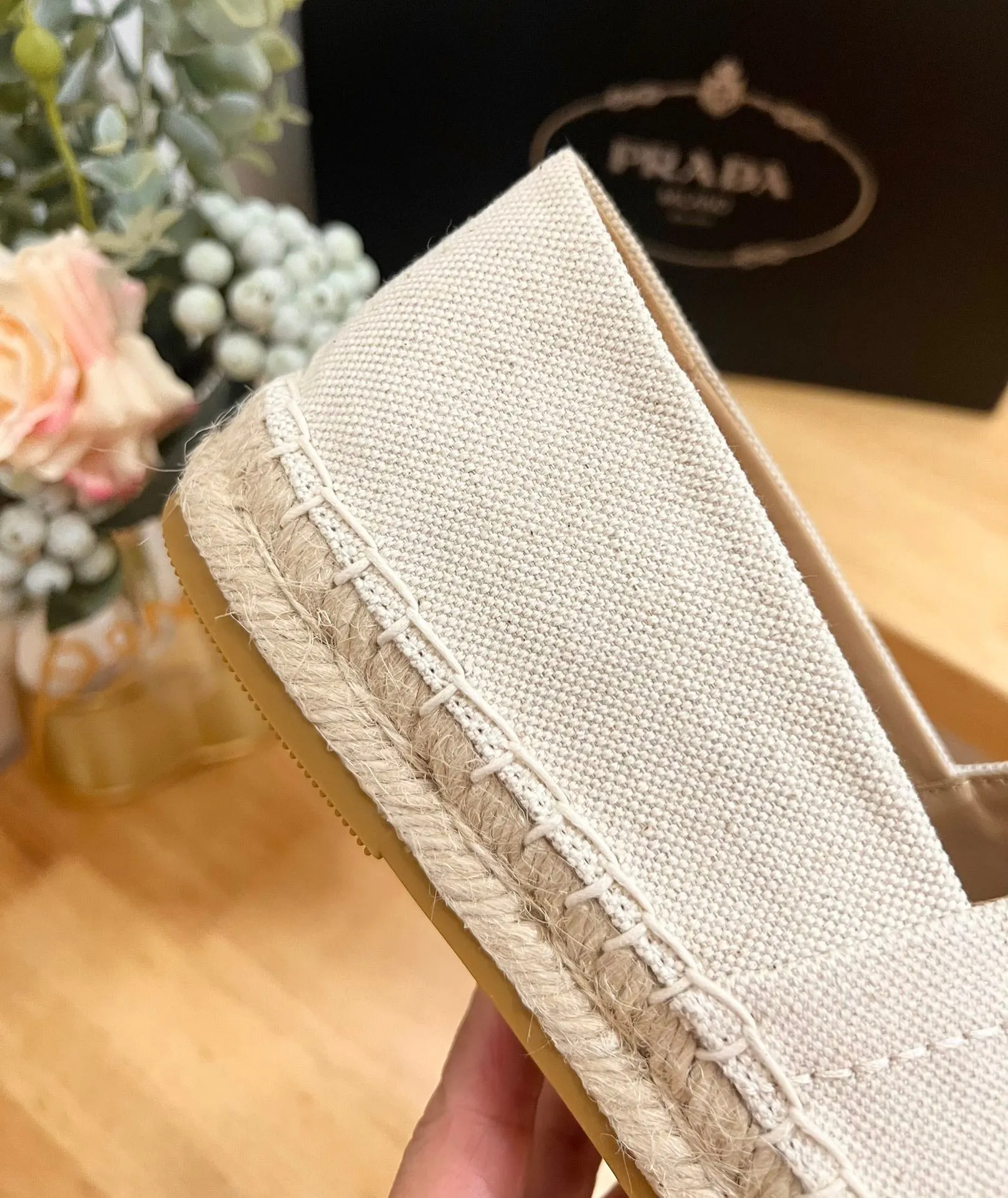 pra espadrilles beige canvas