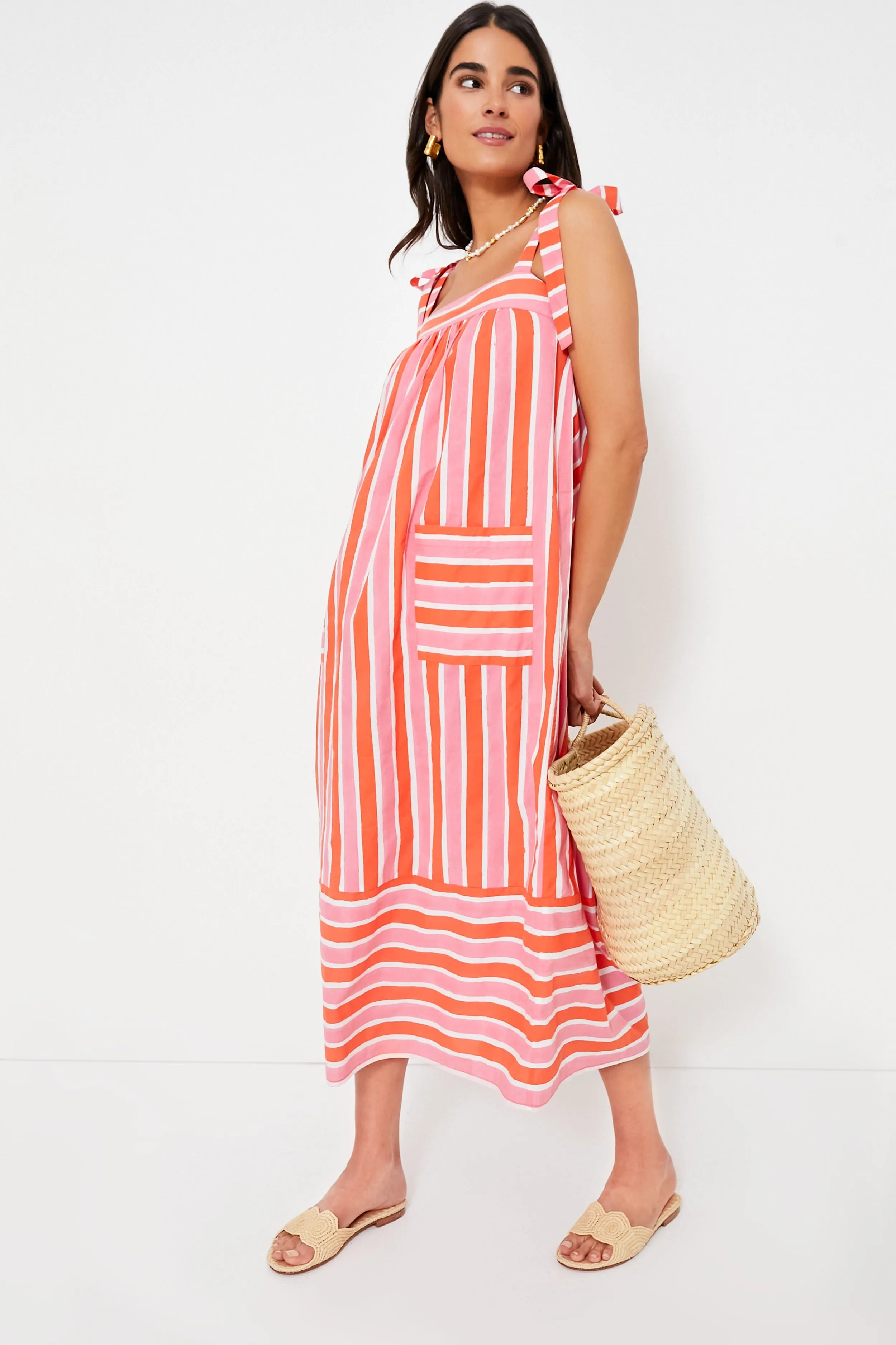 Raspberry Stripe Palma Dress