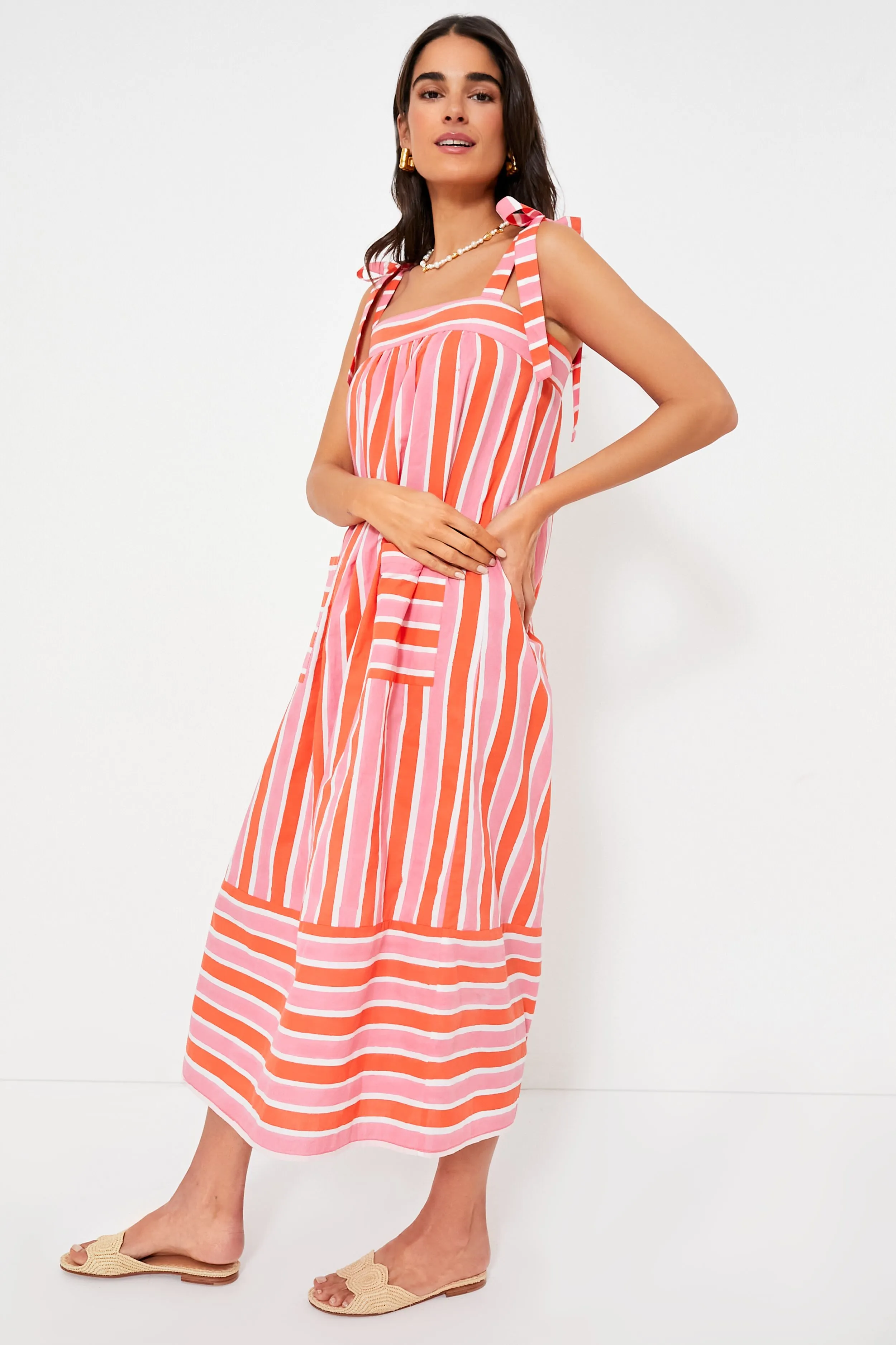 Raspberry Stripe Palma Dress